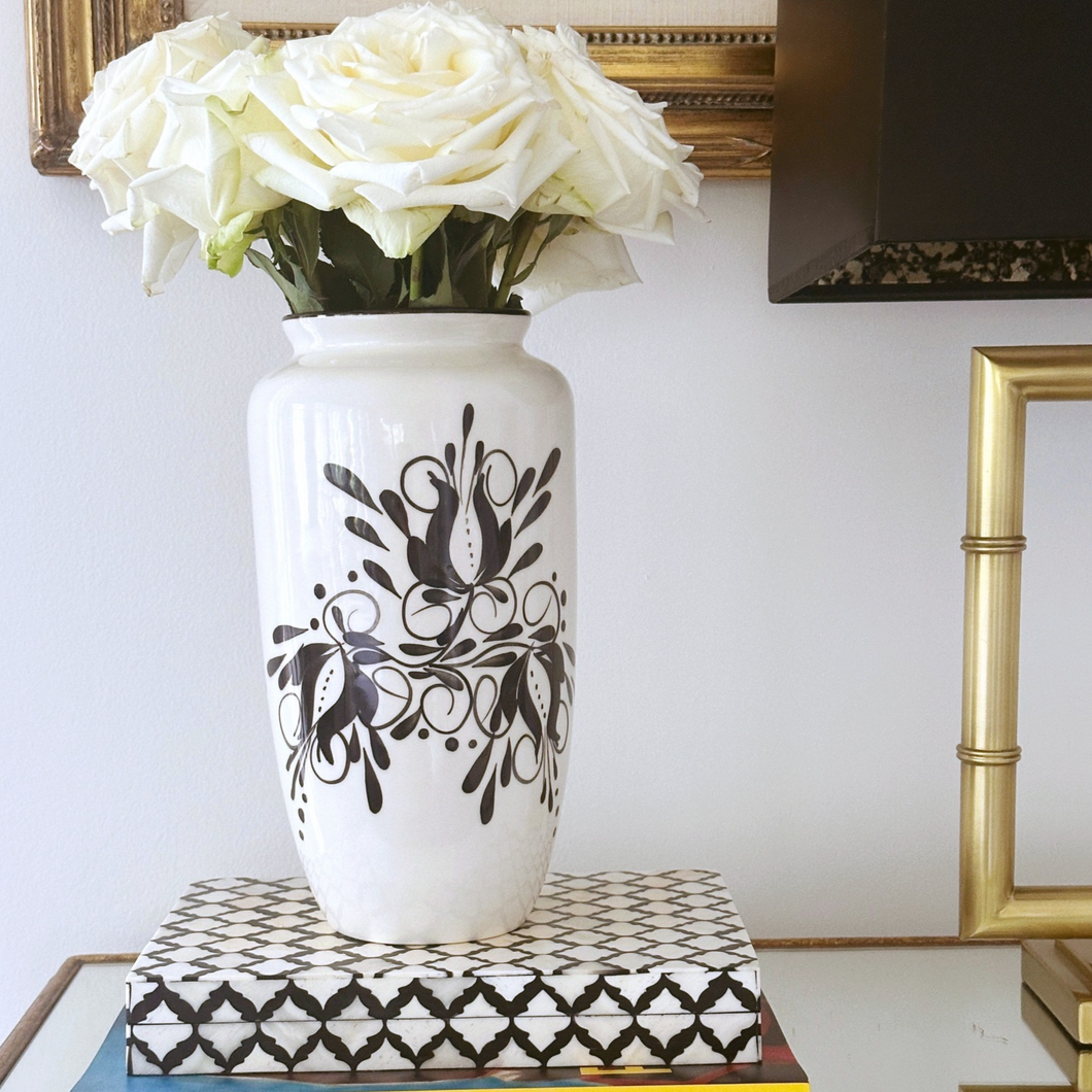 Noir Hand-painted Large Flower Vase