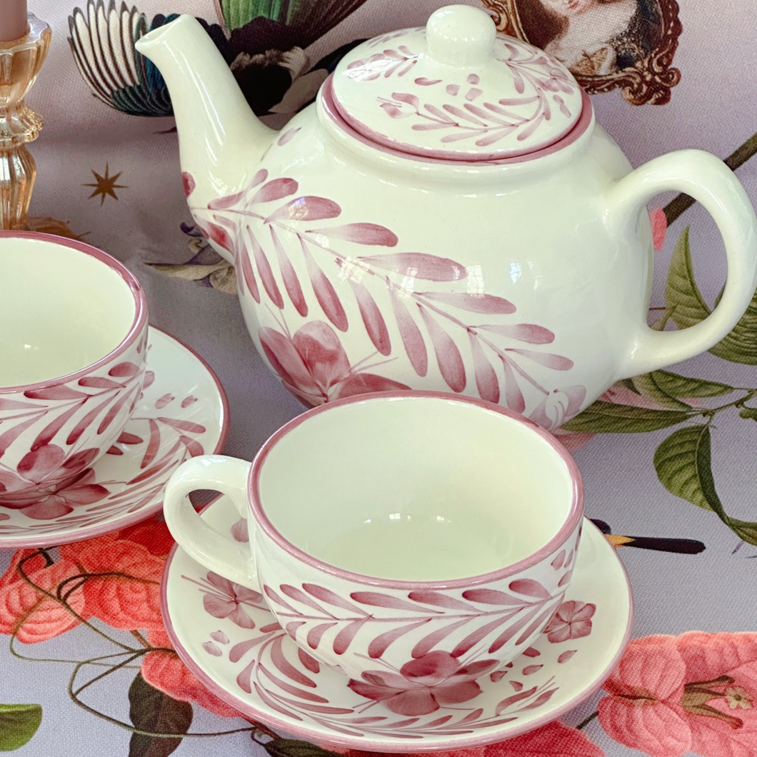 Rose Hand-painted 5 piece Tea/Coffee Set Collection